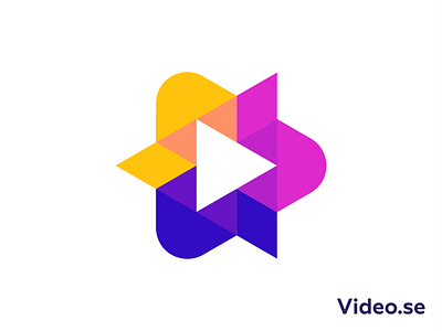 Video.se logo 2d cinema design film geometry icon illustration logo mark minimalism play vector video