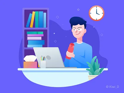 office worker blue design illustration illustrator people ps ui work