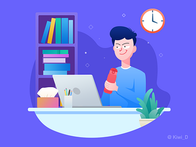 office worker blue design illustration illustrator people ps ui work