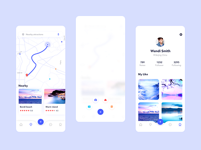 Travel app 01 app blue branding cool colors travel app ui ux vector 插图 设计