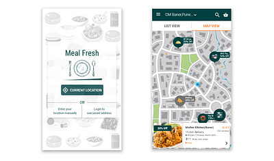 Restaurant app current delivery foodie gps tracker hotels kitchen location login map meal