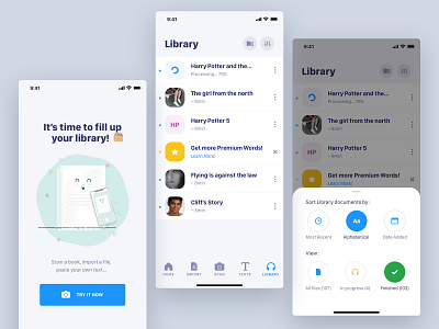 Library Speechify app clean design designer freelance interface meneur paris thadde ui ux