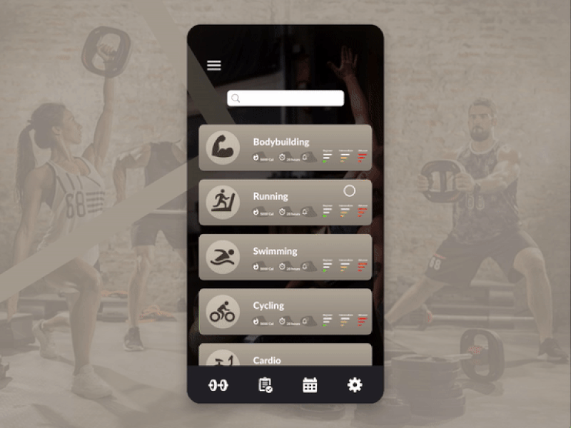 prototyping fitness app animation app design application design graphic design illustration madewithadobexd prototype prototype animation ui ux web xd