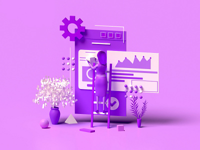 Settings 3d 3d animation branding logo animation character dashboard data flat game human illustration isometric landing page layer flower business lowpoly motion gif video animation render ui ux user experience userinterface vector