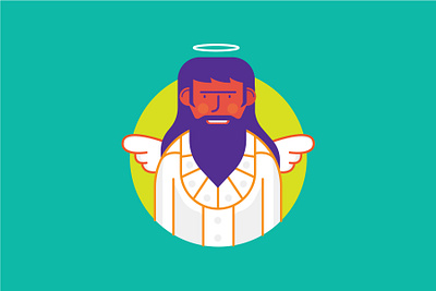 Angel angel branding color design handsome icon illustration man smile vector wings