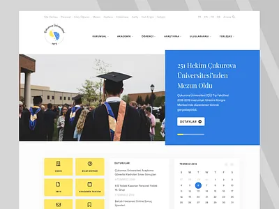 University Homepage Concept blue branding calendar college concept figma grid homepage logo malevich minimal modern poster suprematism ui uni university web website yellow