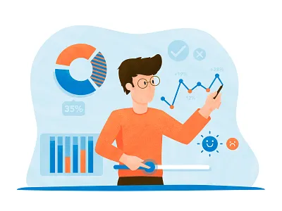 Health status monitoring bespoke character curve data graph health health app health care illustraion man monitoring vector