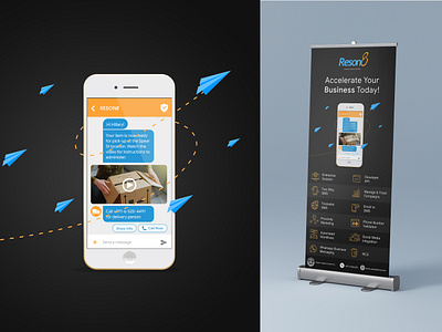 Rollup Design artwork branding creative design email flyer gradient grahic graphic design illustration messages messanger reson8 rollup sms ux ux design