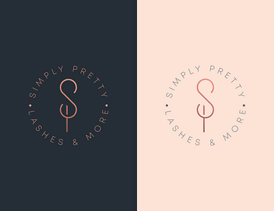 Simply Pretty 3 badge beauty classy elegant eyelashes feminine lashes lineart logo minimal monogram sp symbol typography