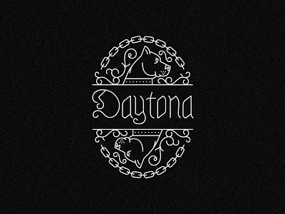 Daytona chain dog floral monoline pitbull
