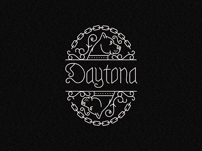 Daytona chain dog floral monoline pitbull
