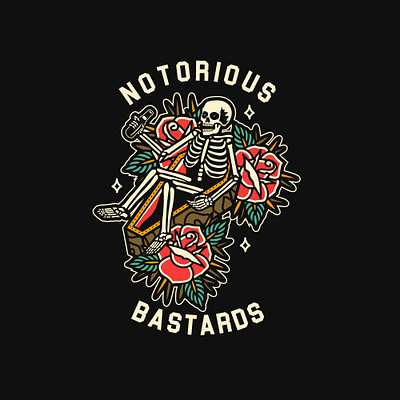 NOTORIOUS BASTARDS apparel artwork branding clothing design graphic identity illustration streetwear vector