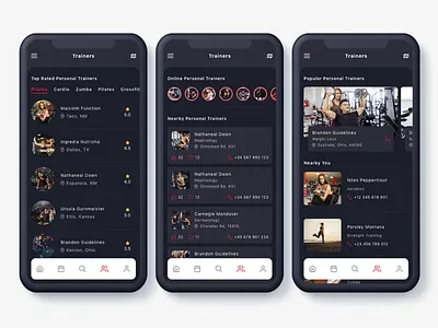 Badi - Find a Personal Trainers App UI Kit adobe xd fitness gym health coach personal trainer pilates sport stream training ui kit xd yoga