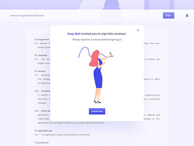 Law Business Platform app business colourful confirm confirmation contract contracts design hero illustration law lawyer popup read sign ui ux vector web website