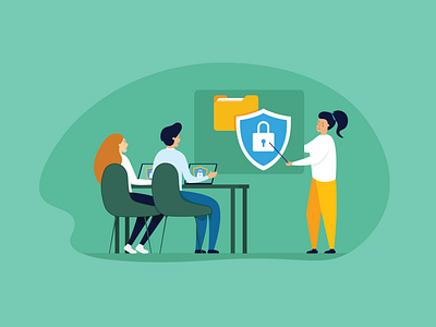 Employee Data Security Training adobe banner design blog post data security employee flat illustration illustrator jotform training