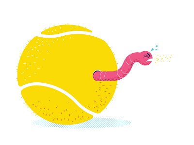 Cough! critter halftone series tennis tennis ball vector worm worms