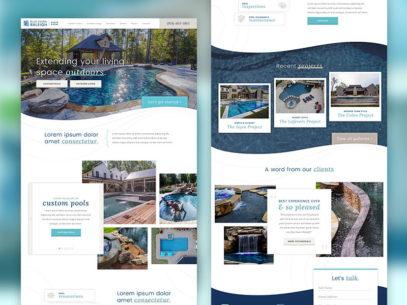Example of Custom Pool Builder Website