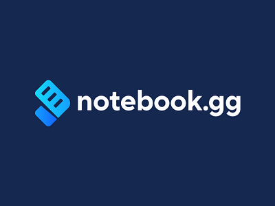 Notebook.gg | Logo Design Concept arrow forward dynamic connect connection merge futuristic gameplay gaming lol games gradient color logo design designer for hire modern minimalistic colorful note notes book notebook online learning platform technology tech blue