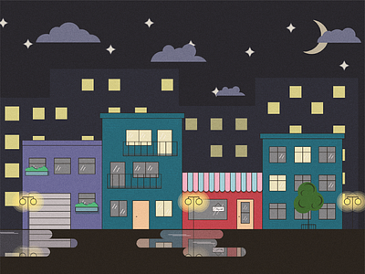 City illustration vector design flat