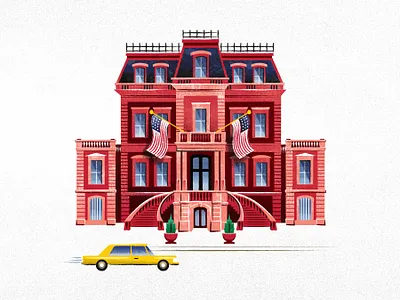 Union League of Philadelphia architecture city illustration map philadelphia taxi