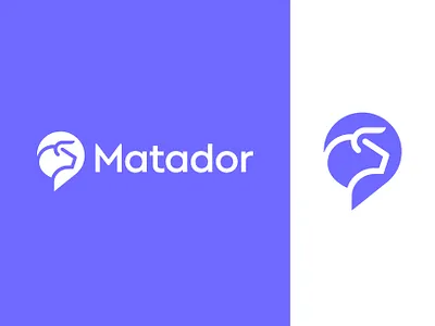 Matador logo concept | Chat platform ( for sale ) animal line art negative branding bull text chat bubble conversation text voice box icon mark app platform real time logos illustration space taur social interaction vadim carazan brand brands