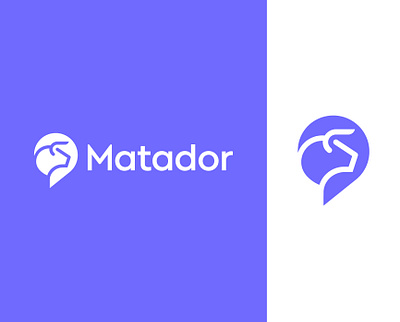 Matador logo concept | Chat platform ( for sale ) animal line art negative branding bull text chat bubble conversation text voice box icon mark app platform real time logos illustration space taur social interaction vadim carazan brand brands