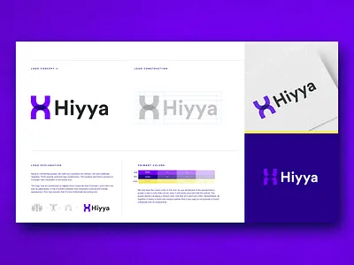 Hiyya - Logo concept II brand and identity brand identity branding design grid hiyya logo people purple recruitment recruitment agency strong typography yellow