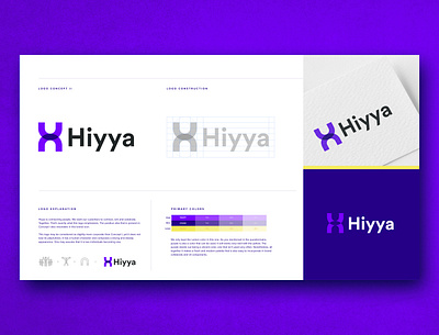 Hiyya - Logo concept II brand and identity brand identity branding design grid hiyya logo people purple recruitment recruitment agency strong typography yellow