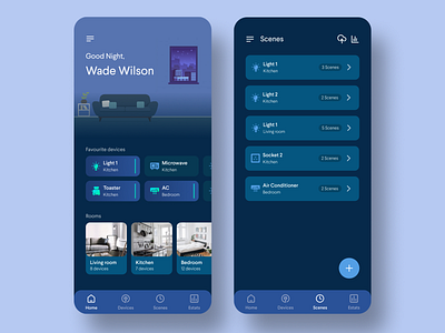 Smart Home V2.0 app design app ui dark theme day mode domotic home automation ios light control night mode scenes schedule smart connect smart home smarthome ui ui design