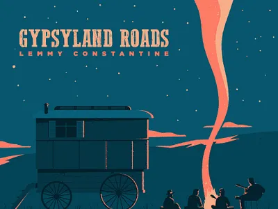 Gypsyland Roads artwork band caravan character firecamp gypsy illustration landscape music night nightcamp texture vector