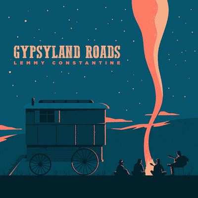 Gypsyland Roads artwork band caravan character firecamp gypsy illustration landscape music night nightcamp texture vector