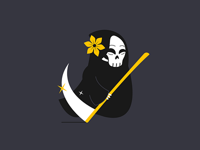 Good Intentions V2 flower good intentions grim grim reaper illustration reaper scythe skull vector