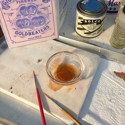 Gilding shot egg tempera gilding portrait portrait painting