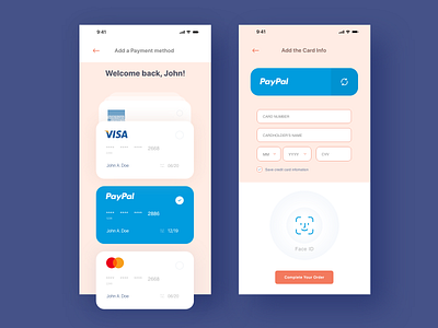 Face recognition payment card credit credit card exploration face recognition ui uiux