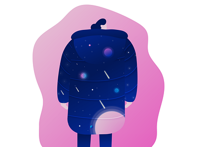 Give Me Space Coat adobe illustrator characterdesign creativity flat illustration girl character gradient illustration illustration art illustrations space vector web