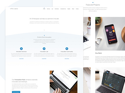 Whitespace Website blue design desktop grey icons interface product ui web web design website