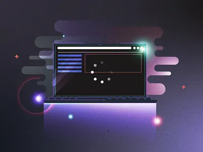 Loading illustration laptop space webpage