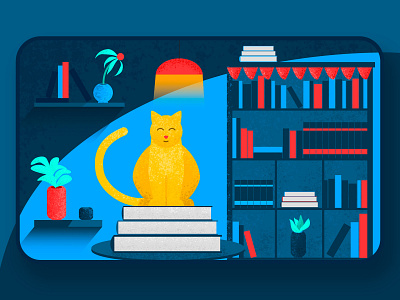 Web-site illustration book books bookshelf cat colour design flat illustration interior publishing house ui ux vector web design