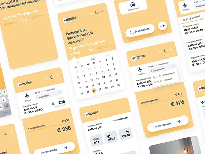 Emprise — Concept Travel App app app design branding design flat icon interaction logo minimal travel typography ui ux vector yellow