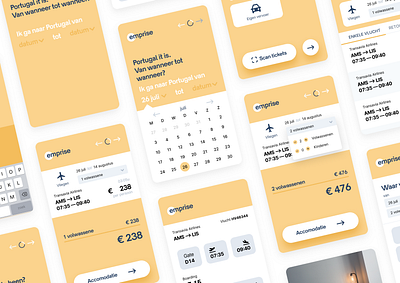 Emprise — Concept Travel App app app design branding design flat icon interaction logo minimal travel typography ui ux vector yellow