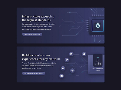Marketing Banners for Developers animation banners cta cta button developers feature illustration infrastructure product design search