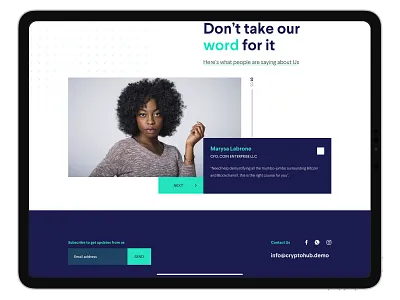 Cryptohub Website Redesign-3 carousel clean crypto design landing layout minimal slider website