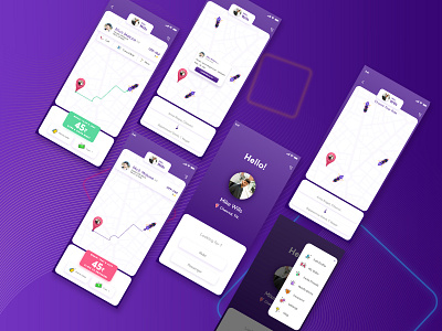 Bike Pooling App UI Concept app design apple transport uber ui design uiux