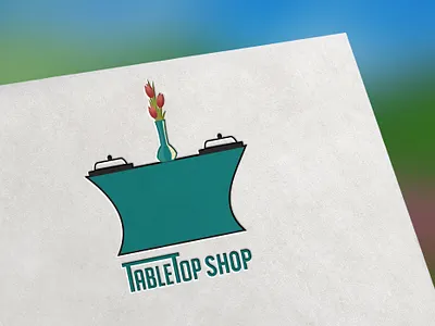 Logo 99 For Table Top Shop in Teal color branding character design icon identity lettering logo logo design logodesign logos logotype minimal