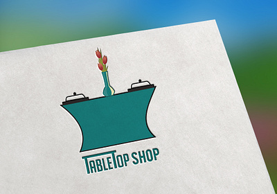 Logo 99 For Table Top Shop in Teal color branding character design icon identity lettering logo logo design logodesign logos logotype minimal