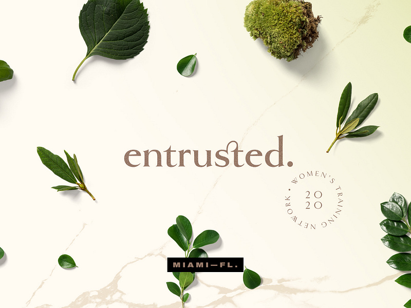 entrusted. - Branding 2020 branding coalition fl gold golden goldenbook gospel green leaf leaves ligature marble miami nature network seal training woman women