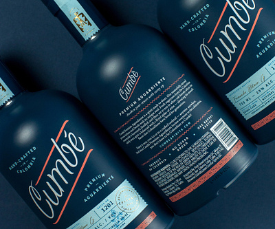 Cumbé bottle label branding branding design identity label logo packaging packaging design print design product design