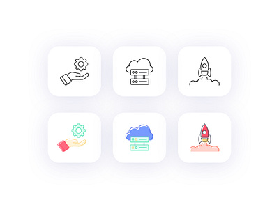 3 Icon Design set illustration hosting icon icon design icon set icons illustration illustrations product product design rocket skills ui user experience user interface ux vector web design