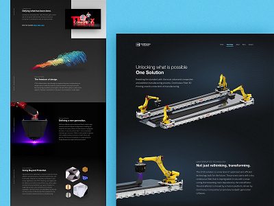 Continuous Composites Website - Tech Page 3d 3d printing cf3d composites continuous composites dark design home manufacturing page printing tech page technology theme web website