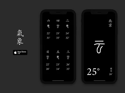 Air - A Minimal Weather App app app design black white ios app ios app design minimal weather app